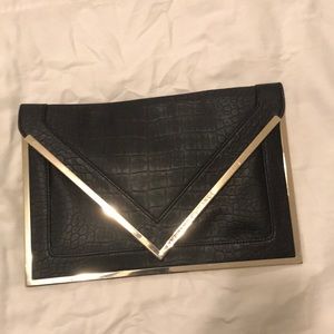 Black Armani Exchange large clutch faux leather